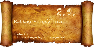 Ratkay Virgínia névjegykártya
